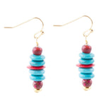 Mija Turquoise and Magenta Stack Earrings - Barse Jewelry