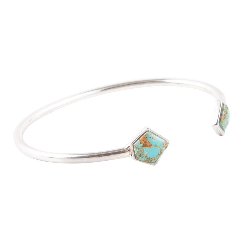Mirror Image Turquoise and Sterling Silver Cuff Bracelet - Barse Jewelry