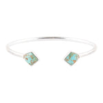 Mirror Image Turquoise and Sterling Silver Cuff Bracelet - Barse Jewelry