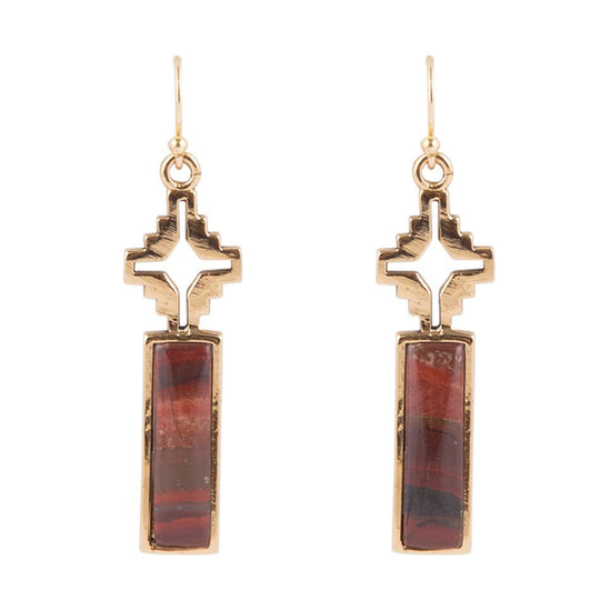 Mission Red Rainbow Jasper Earrings
