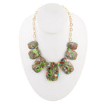 Mixed Greens Slab Necklace - Barse Jewelry