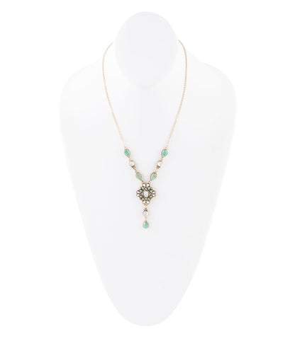 Mother of Pearl and Turquoise Barcelona Y-Necklace - Barse Jewelry