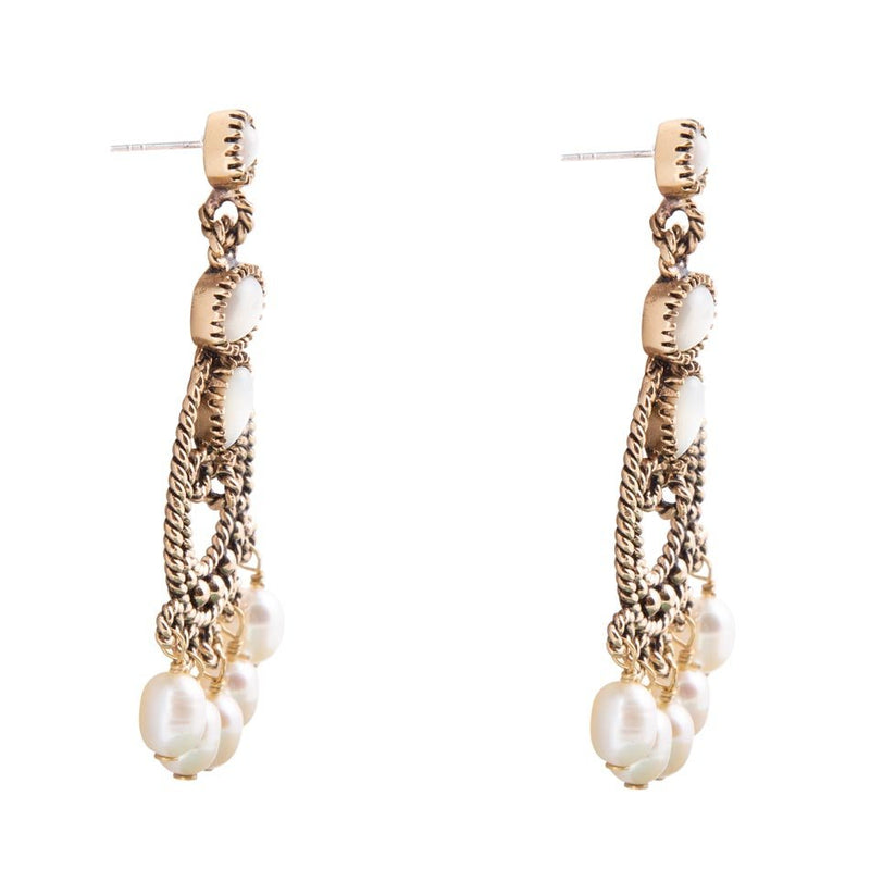 Mother of Pearl Chandelier Earrings - Barse Jewelry