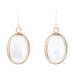 Mother of Pearl Faceted Oval Earring - Barse Jewelry