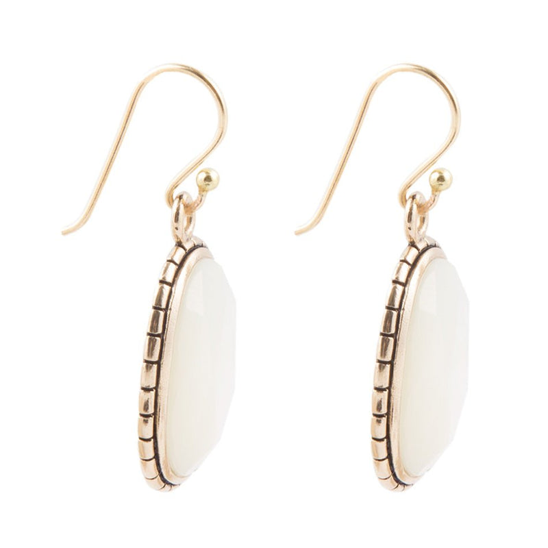 Mother of Pearl Faceted Oval Earring - Barse Jewelry