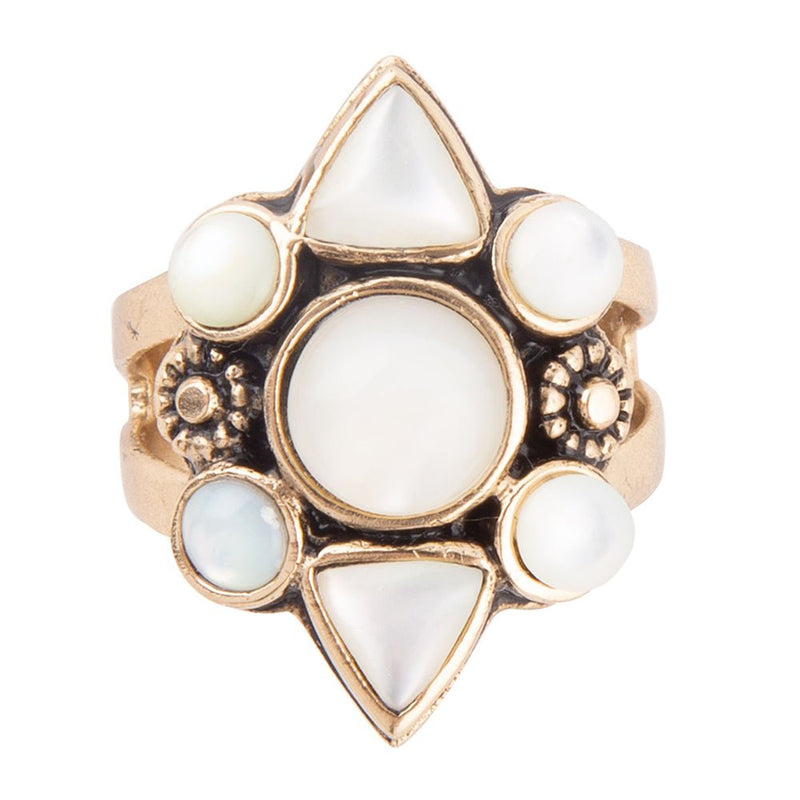 Mother of Pearl Multi Stone Statement Ring - Barse Jewelry