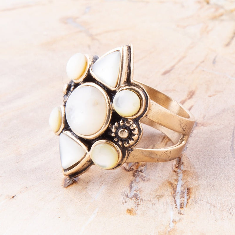 Mother of Pearl Multi Stone Statement Ring - Barse Jewelry