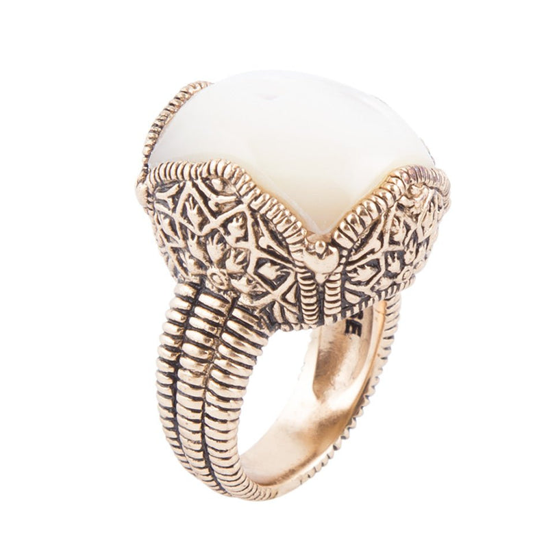 Mother of Pearl Square Bronze Ring - Barse Jewelry