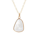 Mother of Pearl Teardrop and Bronze Pendant Necklace - Barse Jewelry