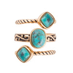 Multi-Shape Turquoise Trio Ring - Barse Jewelry