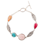 Multi Stone and Sterling Leaf Bracelet - Barse Jewelry