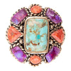Multi-Stone Purple Floral Ring - Barse Jewelry