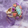 Multi-Stone Purple Floral Ring - Barse Jewelry