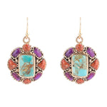 Native Color Multi Stone Turquoise Earrings - Barse Jewelry