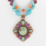 Native Color Multi Stone Turquoise Statement Necklace - Barse Jewelry