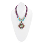 Native Color Multi Stone Turquoise Statement Necklace - Barse Jewelry