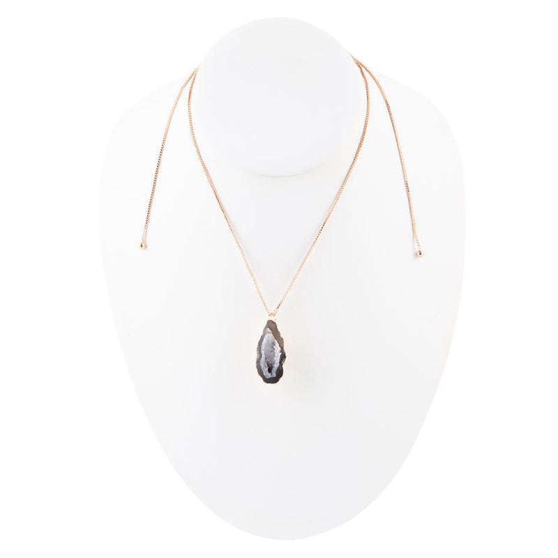 Natural Agate Drop Neckalce - Barse Jewelry