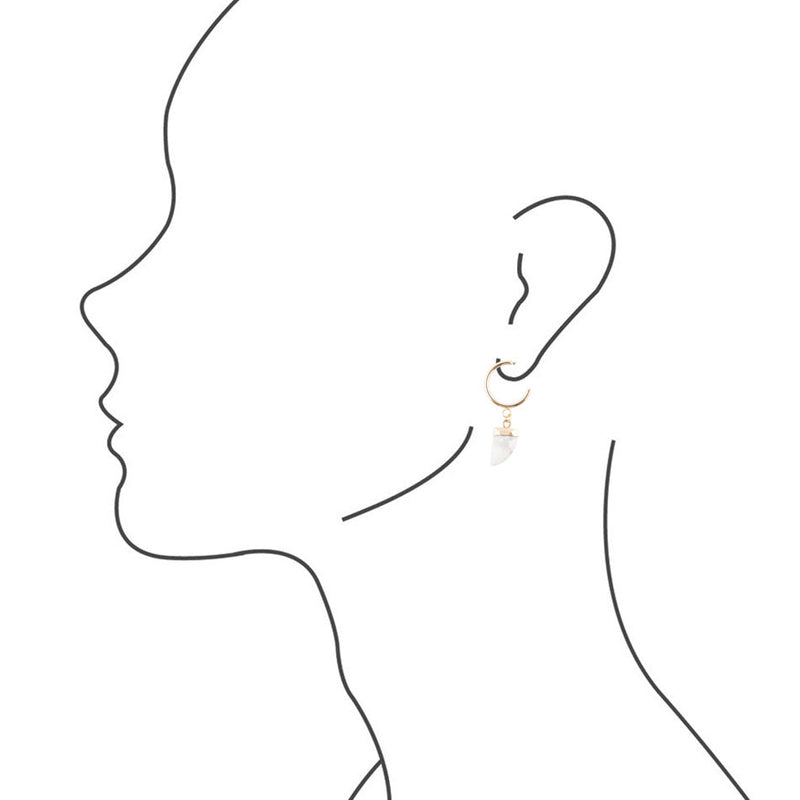 Natural Howlite Horn Hoop Earrings - Barse Jewelry
