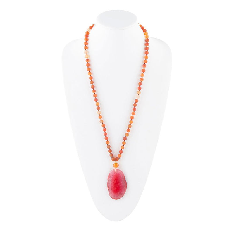 Neims Carnelian and Magenta Agate Pendant Necklace - Barse Jewelry