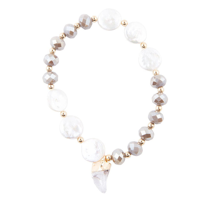 Noche Pearl Stretch Bracelet - Barse Jewelry