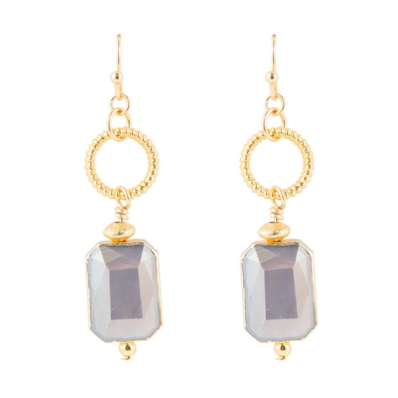 Nordic Grey Crystal Drop Earring - Barse Jewelry