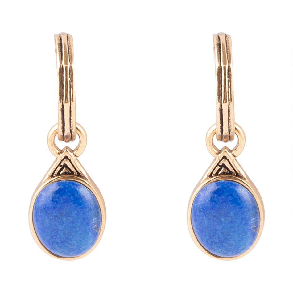 Nova Half-Hoop Lapis and Bronze Earrings - Barse Jewelry