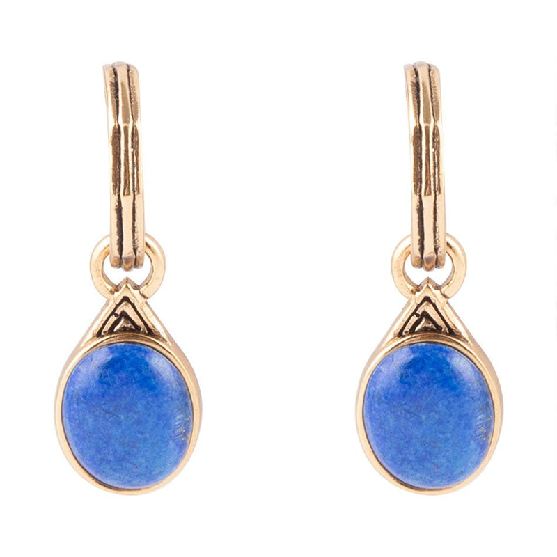 Nova Half-Hoop Lapis and Bronze Earrings - Barse Jewelry