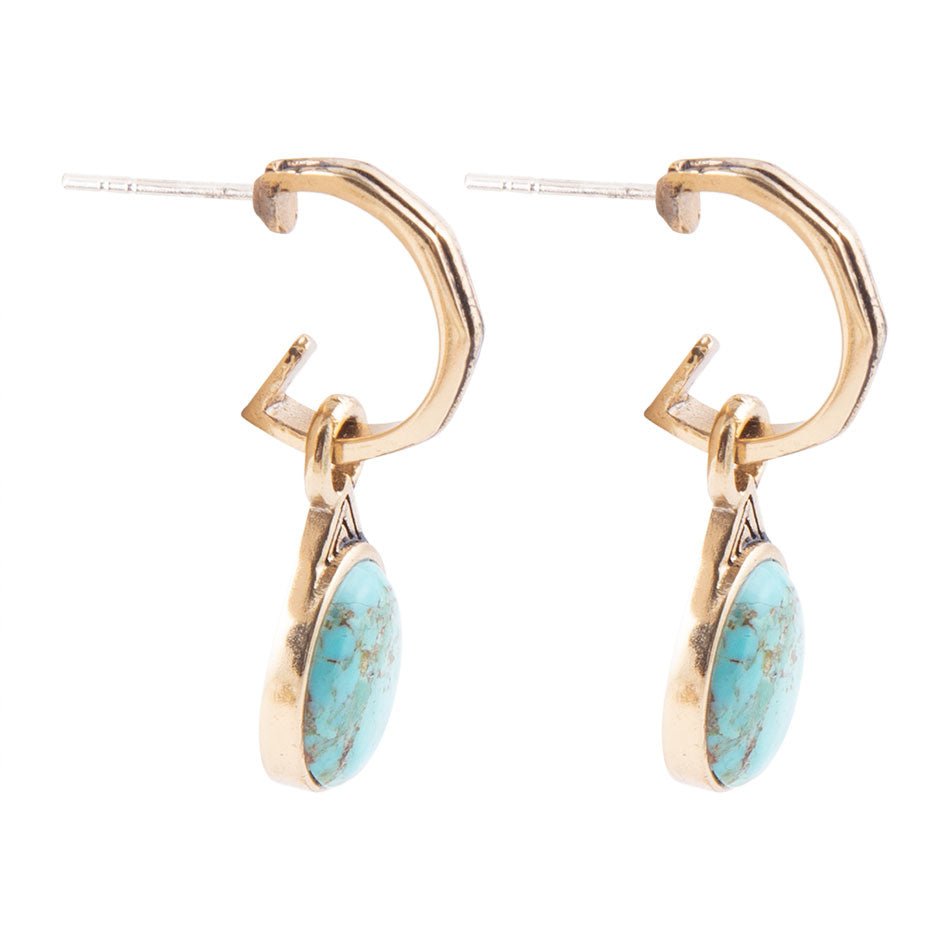 Nova Half-Hoop Turquoise and Bronze Earrings - Barse Jewelry