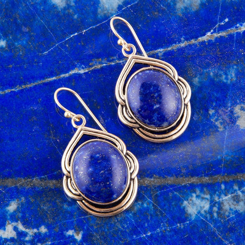 Nova Lapis and Bronze Earrings - Barse Jewelry