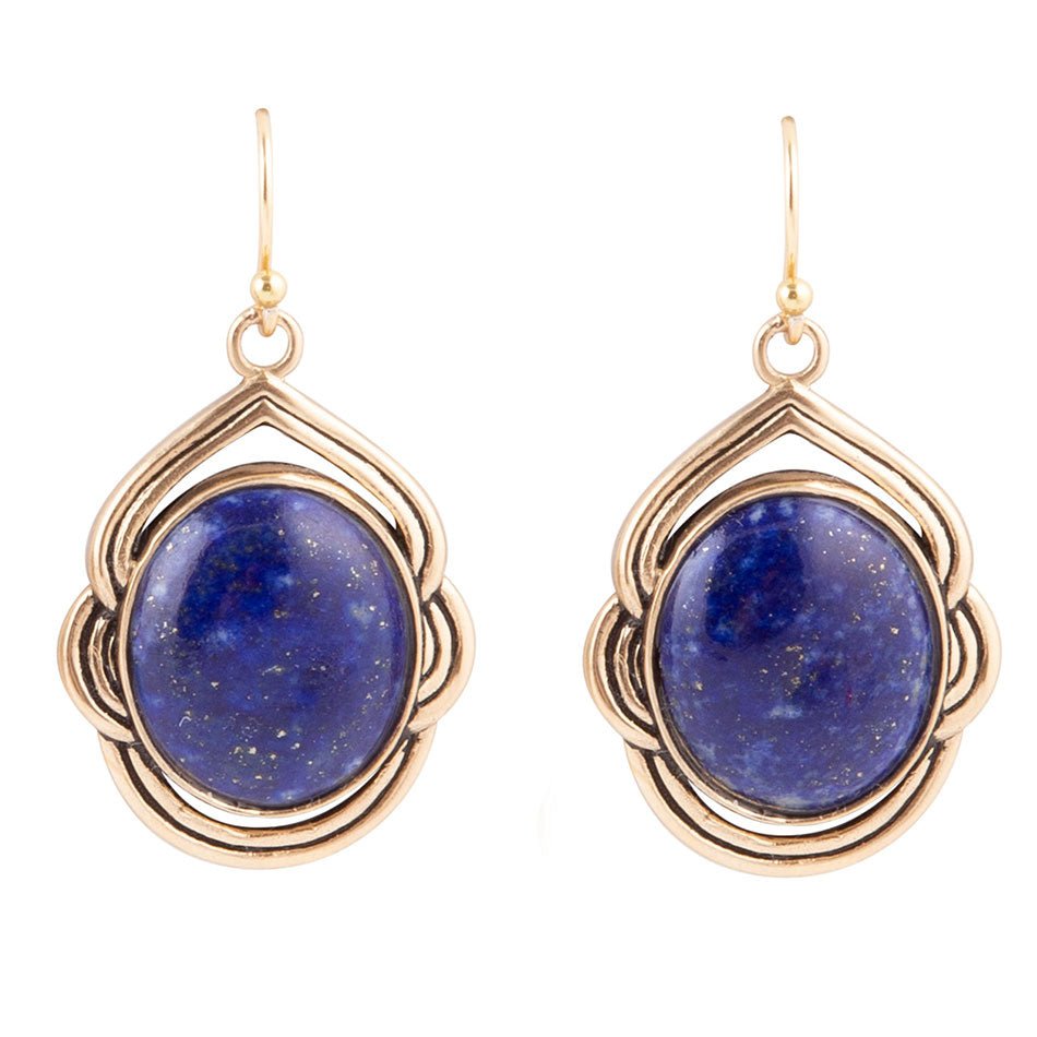 Nova Lapis and Bronze Earrings - Barse Jewelry