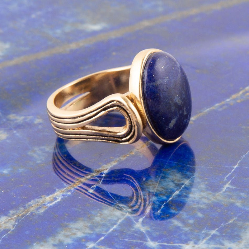 Nova Lapis and Bronze Oval Ring - Barse Jewelry