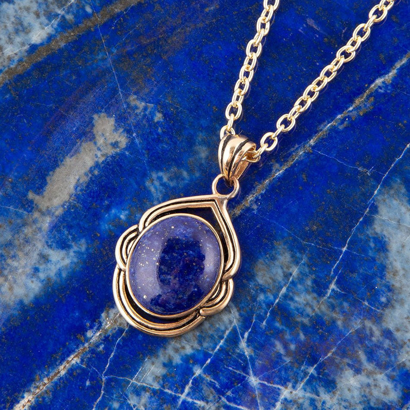 Nova Lapis Pendant and Bronze Necklace - Barse Jewelry