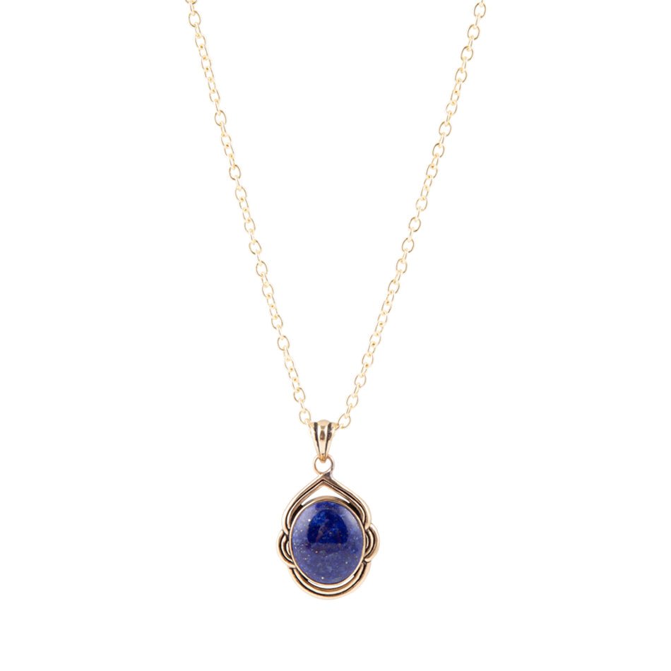 Nova Lapis Pendant and Bronze Necklace - Barse Jewelry