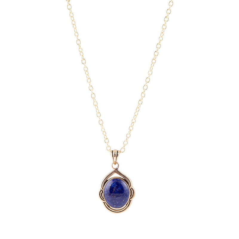 Nova Lapis Pendant and Bronze Necklace - Barse Jewelry