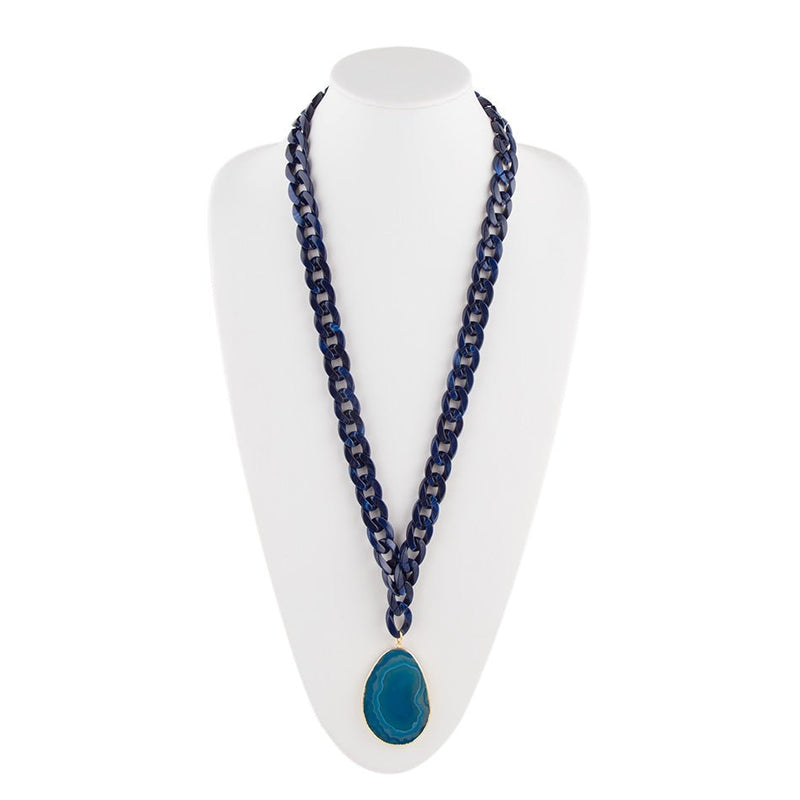 Ocean Storm Blue Agate Necklace - Barse Jewelry