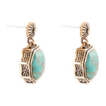 Octogen Green Turquoise and Bronze Earrings - Barse Jewelry