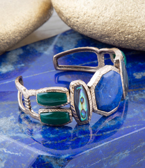 Odyssey Lapis Multi-Stone Cuff Bracelet - Barse Jewelry