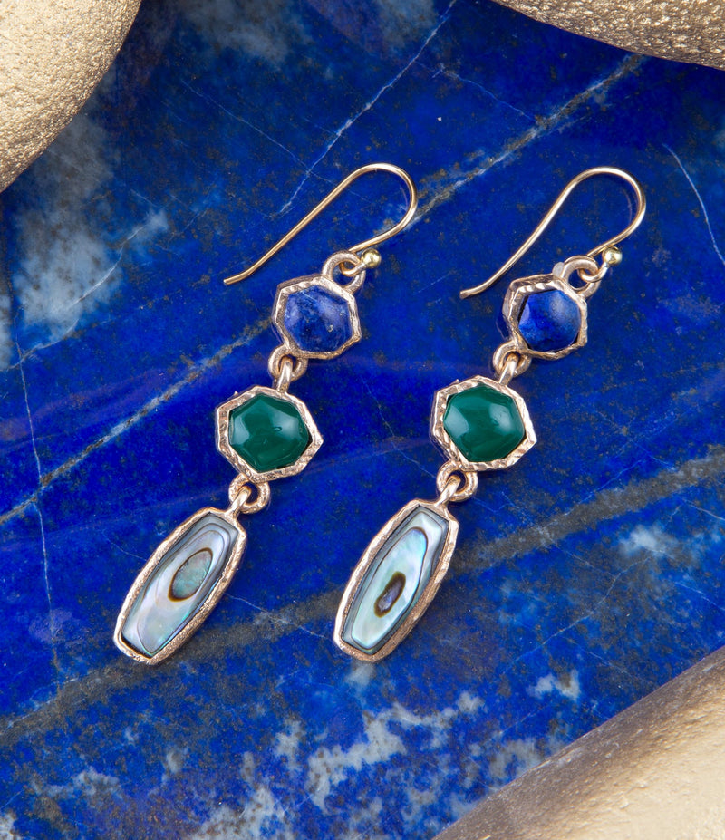 Odyssey Lapis Multi-Stone Earrings - Barse Jewelry