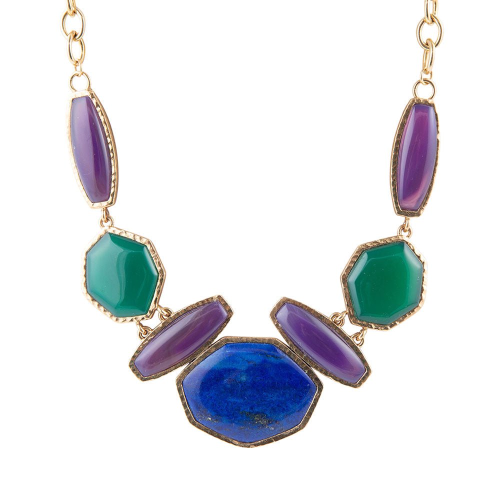 Odyssey Lapis Multi Stone Statement Necklace - Barse Jewelry