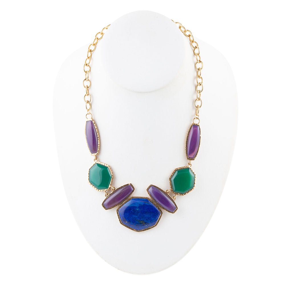 Odyssey Lapis Multi Stone Statement Necklace - Barse Jewelry