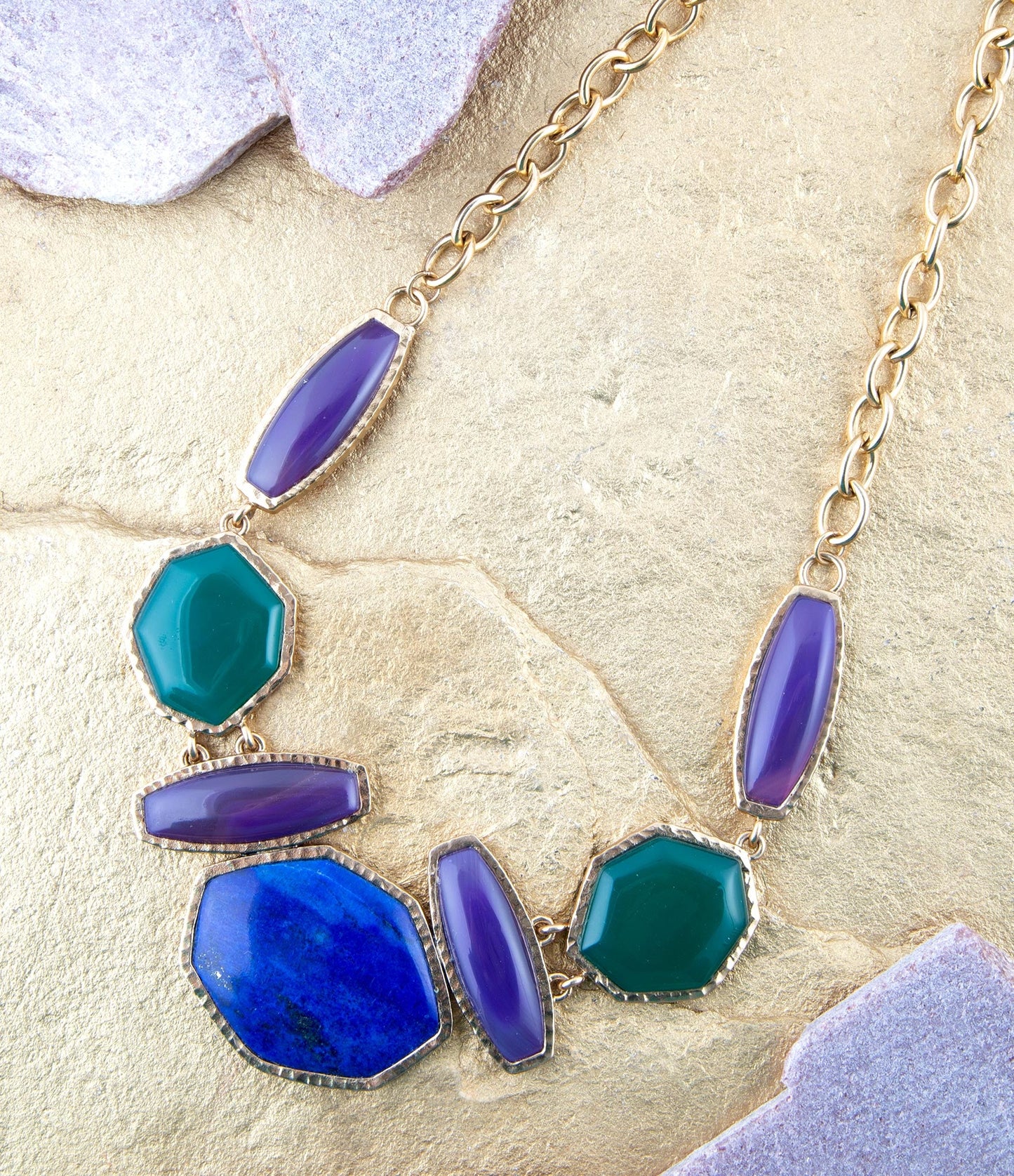 Odyssey Lapis Multi Stone Statement Necklace - Barse Jewelry