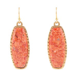 Odyssey Long Orange Sponge Coral Bronze Statement Earrings - Barse Jewelry