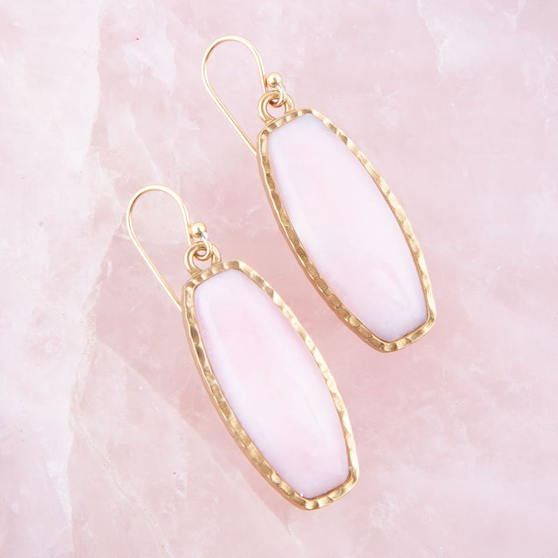 Odyssey Long Pink Opal and Bronze Earrings - Barse Jewelry