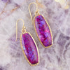 Odyssey Long Purple Turquoise and Bronze Statement Earrings - Barse Jewelry