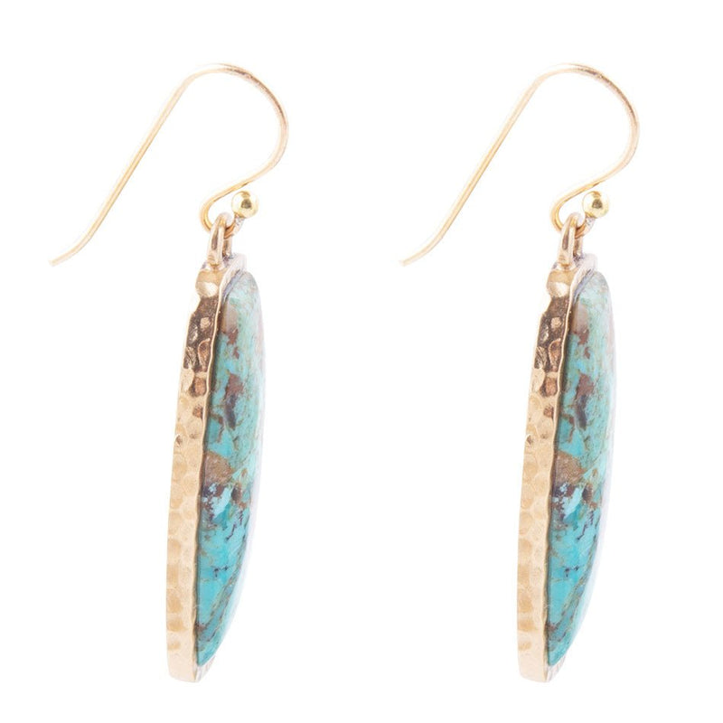 Odyssey Long Turquoise and Bronze Statement Earrings - Barse Jewelry