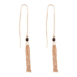 Onyx and Chain Threader Earrings - Barse Jewelry