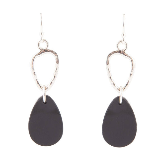 Onyx and Sterling Silver Drop Earrings