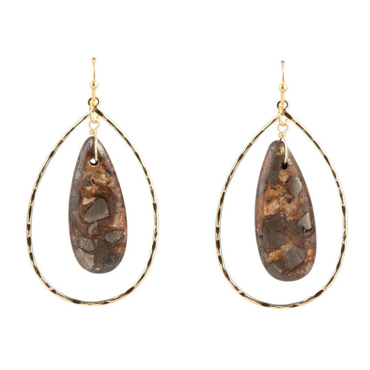 Onyx Matrix Teardrop Statement Earring