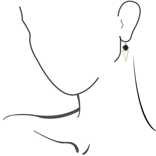 Onyx Triangle Earring - Barse Jewelry