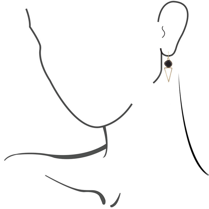 Onyx Triangle Earring - Barse Jewelry